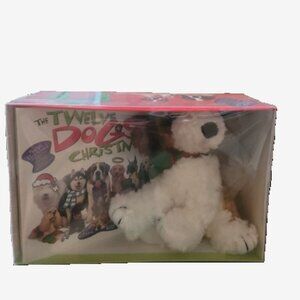 Twelve Dogs of Christmas Gift Set Book With White/Brown Plush Dog Bonus CD New